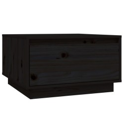 vidaXL Mesa de centro de madera maciza de pino negro 55x56x32 cm