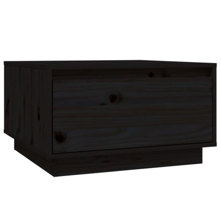 vidaXL Mesa de centro de madera maciza de pino negro 55x56x32 cm