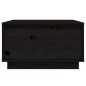 vidaXL Mesa de centro de madera maciza de pino negro 55x56x32 cm
