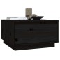 vidaXL Mesa de centro de madera maciza de pino negro 55x56x32 cm