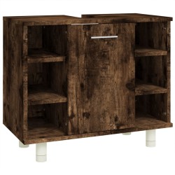 vidaXL Armario de baño madera contrachapada roble ahumado 60x32x53,5cm