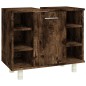 vidaXL Armario de baño madera contrachapada roble ahumado 60x32x53,5cm vidaXL Armario de baño madera contrachapada roble ahumado 60x32x53,5cm