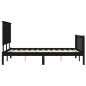 vidaXL Estructura de cama con cabecero madera maciza negro 140x200 cm vidaXL Estructura de cama con cabecero madera maciza negro 140x200 cm