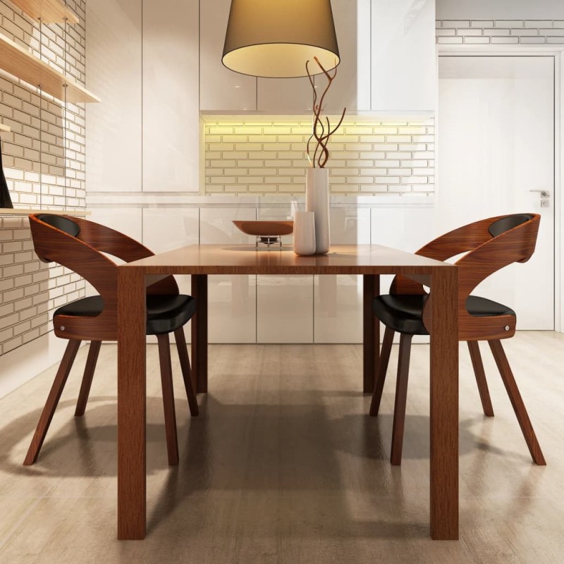 vidaXL Sillas de comedor 2 unidades cuero sintético marrón vidaXL Sillas de comedor 2 unidades cuero sintético marrón