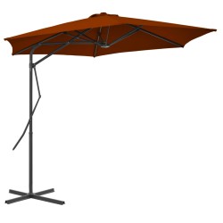 vidaXL Sombrilla de jardín con palo de acero terracota 300x230cm