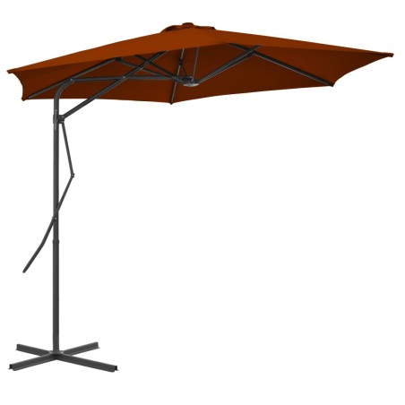 vidaXL Sombrilla de jardín con palo de acero terracota 300x230cm