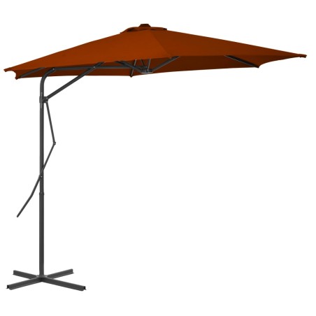 vidaXL Sombrilla de jardín con palo de acero terracota 300x230cm