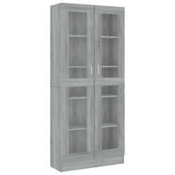 vidaXL Vitrina de madera contrachapada gris sonoma 82,5x30,5x185,5 cm