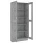 vidaXL Vitrina de madera contrachapada gris sonoma 82,5x30,5x185,5 cm vidaXL Vitrina de madera contrachapada gris sonoma 82,5x30,5x185,5 cm