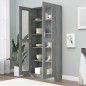 vidaXL Vitrina de madera contrachapada gris sonoma 82,5x30,5x185,5 cm vidaXL Vitrina de madera contrachapada gris sonoma 82,5x30,5x185,5 cm
