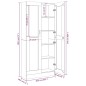 vidaXL Vitrina de madera contrachapada gris sonoma 82,5x30,5x185,5 cm vidaXL Vitrina de madera contrachapada gris sonoma 82,5x30,5x185,5 cm