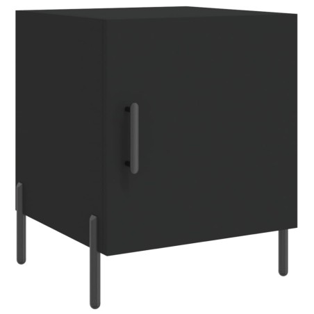 vidaXL Mesita de noche madera de ingeniería negro 40x40x50 cm
