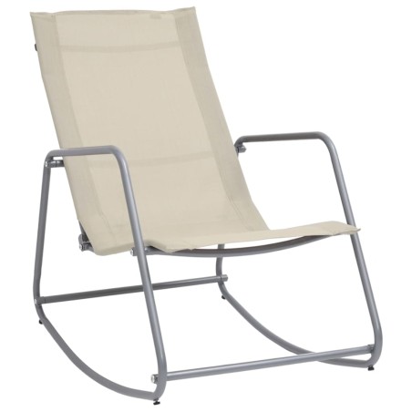 vidaXL Balancín mecedora de jardín textilene crema 95x54x85 cm