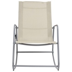 vidaXL Balancín mecedora de jardín textilene crema 95x54x85 cm