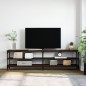 vidaXL Mueble TV metal y madera contrachapada marrón roble 180x30x50cm vidaXL Mueble TV metal y madera contrachapada marrón roble 180x30x50cm