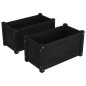 vidaXL Jardineras 2 uds madera maciza de pino negro 60x31x31 cm vidaXL Jardineras 2 uds madera maciza de pino negro 60x31x31 cm