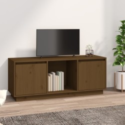 vidaXL Mueble para TV madera maciza de pino marrón miel 110,5x35x44 cm