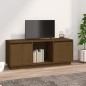vidaXL Mueble para TV madera maciza de pino marrón miel 110,5x35x44 cm
