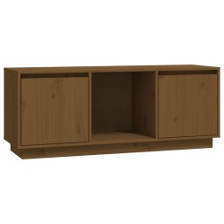 vidaXL Mueble para TV madera maciza de pino marrón miel 110,5x35x44 cm
