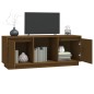 vidaXL Mueble para TV madera maciza de pino marrón miel 110,5x35x44 cm