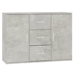 vidaXL Aparador de madera contrachapada gris hormigón 91x29,5x65 cm