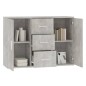 vidaXL Aparador de madera contrachapada gris hormigón 91x29,5x65 cm vidaXL Aparador de madera contrachapada gris hormigón 91x29,5x65 cm
