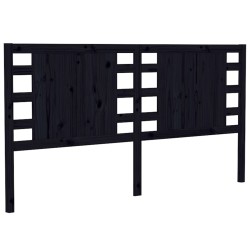 vidaXL Cabecero madera maciza de pino negro 206x4x100 cm