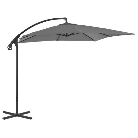 vidaXL Sombrilla voladiza con palo de acero 250x250 cm antracita