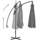 vidaXL Sombrilla voladiza con palo de acero 250x250 cm antracita