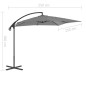 vidaXL Sombrilla voladiza con palo de acero 250x250 cm antracita
