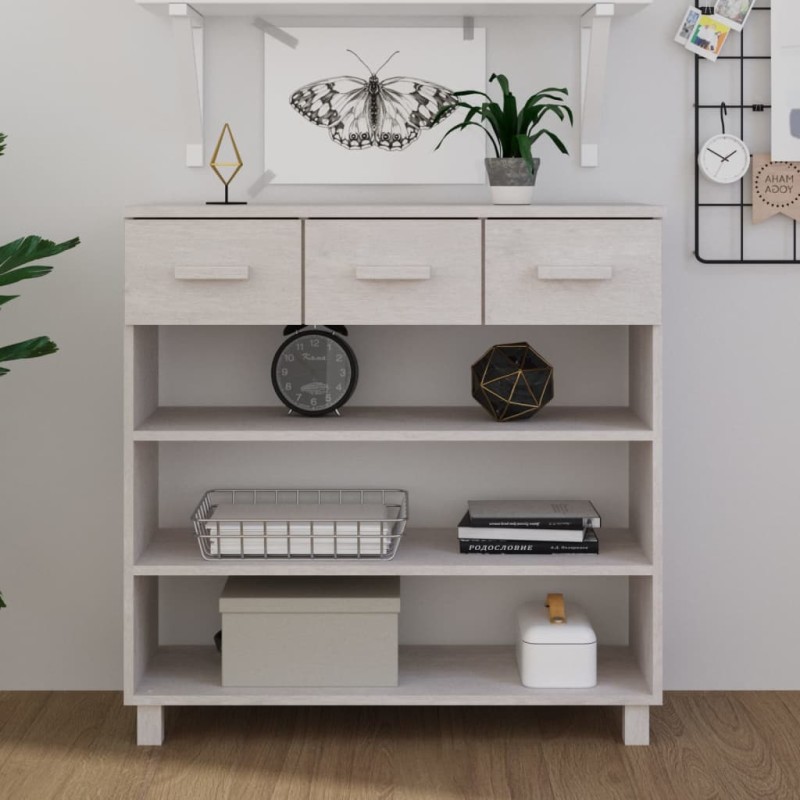 vidaXL Mesa consola HAMAR madera maciza de pino blanco 90x35x90 cm vidaXL Mesa consola HAMAR madera maciza de pino blanco 90x35x90 cm