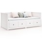 vidaXL Sofá cama de madera maciza de pino blanco 100x200 cm vidaXL Sofá cama de madera maciza de pino blanco 100x200 cm