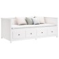 vidaXL Sofá cama de madera maciza de pino blanco 100x200 cm vidaXL Sofá cama de madera maciza de pino blanco 100x200 cm
