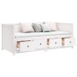 vidaXL Sofá cama de madera maciza de pino blanco 100x200 cm vidaXL Sofá cama de madera maciza de pino blanco 100x200 cm