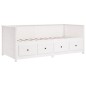 vidaXL Sofá cama de madera maciza de pino blanco 100x200 cm vidaXL Sofá cama de madera maciza de pino blanco 100x200 cm