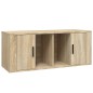 vidaXL Mueble para TV madera contrachapada color roble 100x35x40 cm
