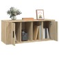 vidaXL Mueble para TV madera contrachapada color roble 100x35x40 cm