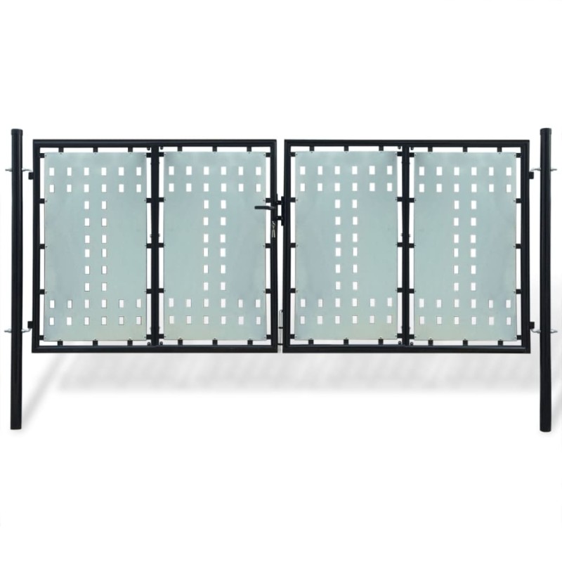 vidaXL Puerta de valla de jardín negra 300x175 cm vidaXL Puerta de valla de jardín negra 300x175 cm