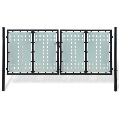 vidaXL Puerta de valla de jardín negra 300x175 cm