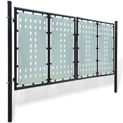 vidaXL Puerta de valla de jardín negra 300x175 cm