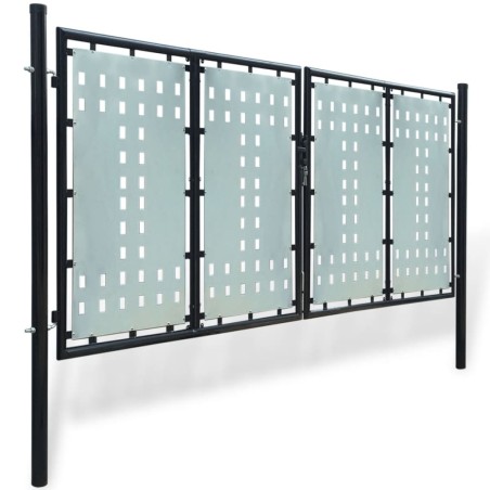 vidaXL Puerta de valla de jardín negra 300x175 cm