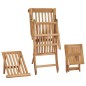 vidaXL Tumbona con reposapiés y mesita madera maciza de teca vidaXL Tumbona con reposapiés y mesita madera maciza de teca