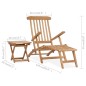 vidaXL Tumbona con reposapiés y mesita madera maciza de teca vidaXL Tumbona con reposapiés y mesita madera maciza de teca