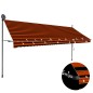 vidaXL Toldo manual retráctil con LED naranja y marrón 400 cm vidaXL Toldo manual retráctil con LED naranja y marrón 400 cm