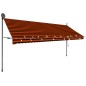 vidaXL Toldo manual retráctil con LED naranja y marrón 400 cm vidaXL Toldo manual retráctil con LED naranja y marrón 400 cm
