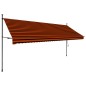 vidaXL Toldo manual retráctil con LED naranja y marrón 400 cm vidaXL Toldo manual retráctil con LED naranja y marrón 400 cm