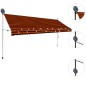 vidaXL Toldo manual retráctil con LED naranja y marrón 400 cm vidaXL Toldo manual retráctil con LED naranja y marrón 400 cm