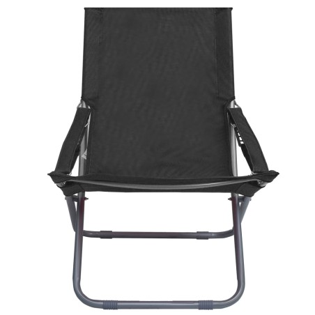 vidaXL Sillas de playa plegables 2 unidades tela negro