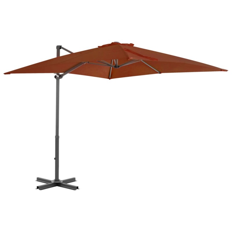 vidaXL Sombrilla voladiza con palo de aluminio terracota 250x250 cm vidaXL Sombrilla voladiza con palo de aluminio terracota 250x250 cm