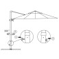 vidaXL Sombrilla voladiza con palo de aluminio terracota 250x250 cm vidaXL Sombrilla voladiza con palo de aluminio terracota 250x250 cm